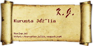Kurusta Júlia névjegykártya