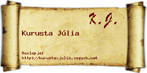 Kurusta Júlia névjegykártya